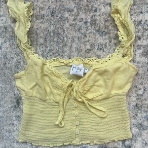 YELLOW Y2K BABYDOLL TOP